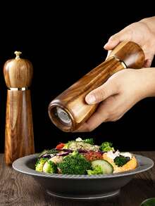 1pc/2pcs/3pcs Rosewood Pepper Grinders, Hand Operated Black Pepper Mill Bottle For Home Kitchen, Freshly Ground Rose Salt Condiment Jars - Brown - View 5