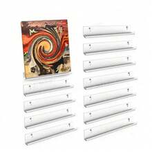 OBOVAY 2/8pcs Transparent Acrylic Full-Transparent Record Display Rack, Adopting Frameless All-Transparent Design With High-Transparency Material And Minimalist Structure, Suitable For Any Decor Style, Unobstructed Display For Record Stores, Invisible Home Storage, Photography Backdrop, Minimalist Spaces. The Almost Invisible Feature Allows The Records Themselves To Be The Focus, Making It The Best Choice For Pursuing A Pure Display Effect. - Clear - View 2