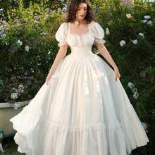 MOD Plus Size White Maxi Lace Ruffled Victorian Vintage Dress, Party Dress, Prom Dress, Exquisite Craftsmanship,Graduation Dress,Birthday Dresses For Women - Amarillo claro - Ver 2