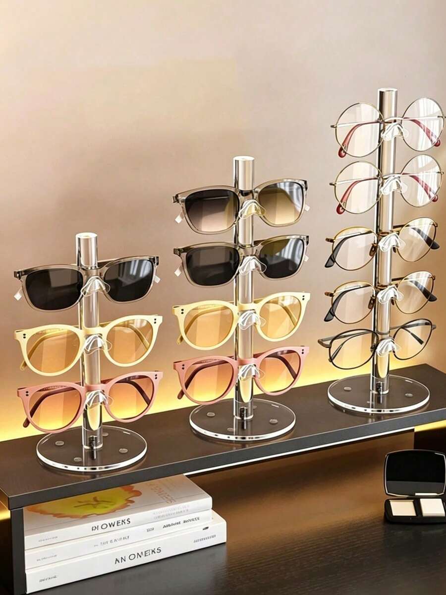 Eyewear Storage Rack, Fashion Glasses Display Stand, Acrylic Multi-Compartment Eyewear Storage Rack, Suitable For Desktop Placement Of Fashion Glasses, Prescription Glasses, Fashion Eyewear And High-End Vanity Table Eyewear Display Rack And Glasses Display Stand - Multicolor - View 1