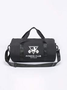 1pc Spacious Fitness Themed Gym Bag, Unisex, Bold Gym Club Pattern, Polyester Adjustable Shoulder Strap, Suitable For Training And Weightlifting - Multicolor - View 7