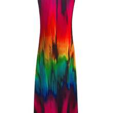 Plus Size Rainbow Ombre Print Sleeveless Maxi Dress, Women Beach Vacation Casual Daily Wear, Spring/Summer Versatile, With Pockets, Sleeveless Summer Long Dress Elegant - Multicolor - Ver 5