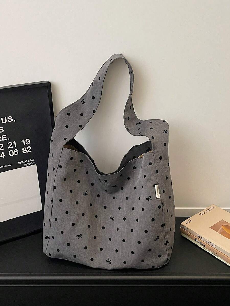 Nueva bolsa de tela minimalista para el hombro para mujeres - Gris - Ver 1