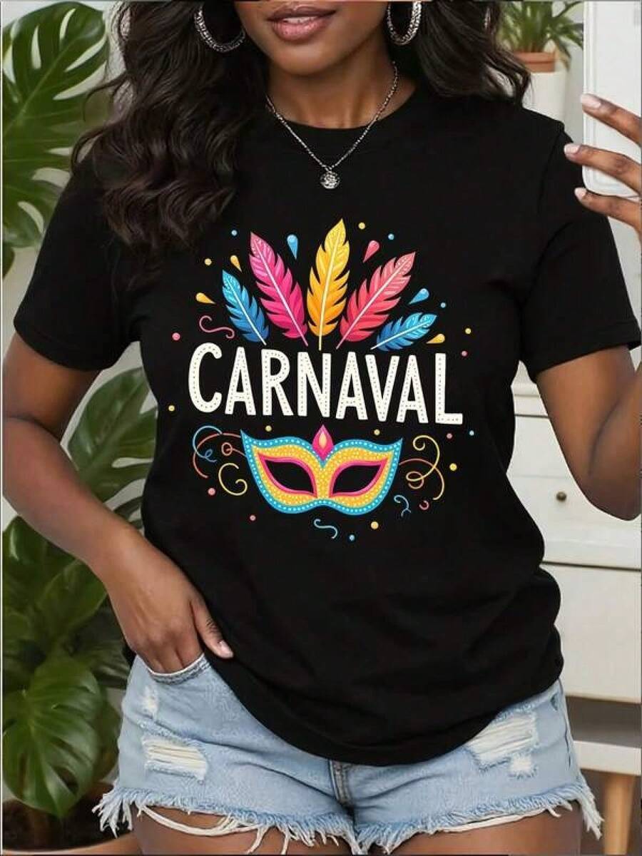 1 pieza Camiseta de manga corta de cuello redondo holgada unisex de 180g, 100% algodón puro transpirable y suave, estilo Y2K Bababask con estampado gráfico moderno, ideal para mujer y hombre, perfecta para uso diario, festivales, conciertos y todas las estaciones - Negro - Ver 1