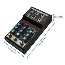 2 Channel Audio Mixer DSP Digital Chip Bluetooth 6.35mm Interface Mixing Console With High/Low Balance Control For Karaoke - Black - View 9