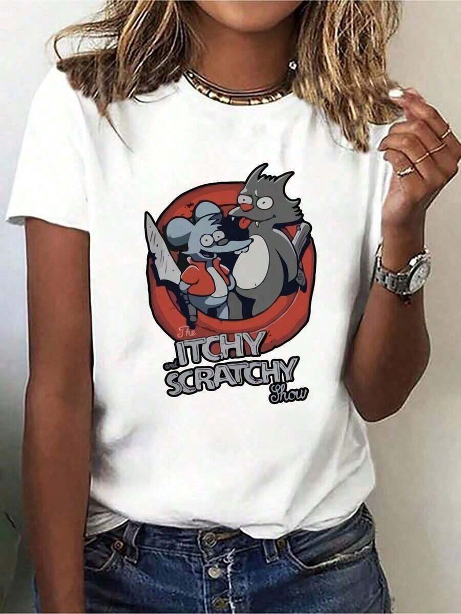 Minimalist 1-Piece Geek T-Shirt, Casual Print, Comfortable And Versatile, Letter Pattern, Pure Cotton, Printed T-Shirt 100% Cotton Women's Simple Solid Color T-Shirt, Loose And Slim Fit Casual Short Sleeve - 白色的 - 查看 1