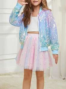 Chaqueta combinada de colores con lentejuelas - Color de imagen 2 - Ver 3