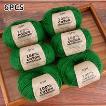 QJH Bộ 6 cuộn len chất lượng cao, mềm mại và ấm áp, bộ len tự đan, thích hợp cho mọi dự án thủ công móc và đan, tự đan áo len, mũ, khăn quàng cổ, khăn choàng. - Bộ sợi bông - Xem 15