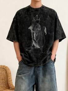 Camiseta vintage unisex de manga corta de la banda de black metal francesa ALCEST, camiseta estampada unisex de verano 2026. Camiseta con efecto desgastado y lavado intenso, con tela suave que no retiene el sudor, de estilo clásico. - Negro - Ver 3