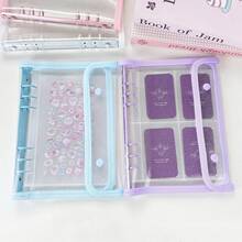 Sổ đựng sticker/ảnh 6 vòng A5 trong suốt có khóa bấm, bìa PVC, thích hợp làm sổ đựng ảnh/ảnh kỷ niệm, đồ dùng học tập và văn phòng phẩm. - A5 - Xem 3