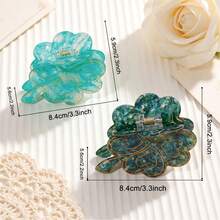 1pc Bohemian Lucky Four-Leaf Clover Hair Clip, Fresh Green Hair Claw, Brings Good Luck Summer Hair Accessories - Multicolor - View 2