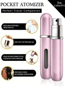 1-3-5pcs 5ml Refillable Perfume Spray Bottles, Multifunctional Mini Travel Gadgets, Essential For Women's Travel, Camping And Vacation, Gift For Women - Multicolor - View 3