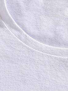 T-shirt a maniche corte da uomo taglie forti e alte con stampa grafica "Chris Knows everything" per la vita di tutti i giorni. - Bianco - Visualizzare 5