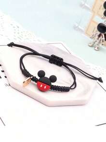 Disney 1 chiếc vòng tay dệt hình chuột Mickey hoạt hình thời trang và dễ thương, kiểu dáng tươi tắn và ngọt ngào, món quà nhỏ dành cho bé gái. - Nhiều màu - Xem 3