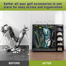 Gray Wooden Golf Bag Storage Rack - Grey - View 7