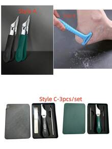 高精度修剪器，適用於厚甲與內嵌甲，高品質不鏽鋼材質，配備安全柔軟手柄與25度角超鋒利刀片。此厚甲剪設計適用於長者，具防濺功能（隨機顏色與款式） - 多款式 - 查看 10