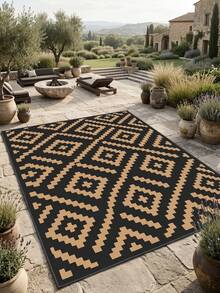 1pc Nordic Modern Classic Geometric Rhombus Pattern Outdoor Rug/Carpet/Area Rug/Doormat, Suitable For Entryway, Balcony, Garden, Outdoor, Patio, Living Room, Soft And Machine Washable, Home Decor - Multicolor 1 - View 8