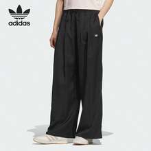 Adidas 女款多功能通勤休閒運動長褲，亮面垂墜面料 - 黑色 - 查看 2