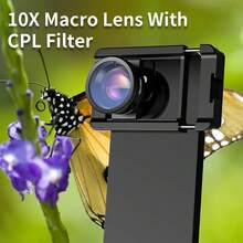 APEXEL 100mm 4K HD Phone Macro Lens,Professional 10X Macro Photography Lens With CPL Filter, Universal Clip Compatible With Almost All Smartphones, Macro Photography Lens Phone Accessory - A - View 4