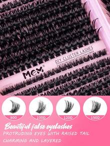 684PCS Individual Lash Clusters Large Capacity D Curl 8-16mm DIY Lash Clusters Natural Look&Extra Thick&Wispy&Ultra Soft&Super Light Reusable Individual Segmented False Eyelashes Eyelash Extension Kit Suitable For Travel, Daily Wear For Beginners, Weddings, Dates, Parties, Festivals, Very Suitable For Christmas/Halloween/Gift Eyelash Bundles - D - View 4