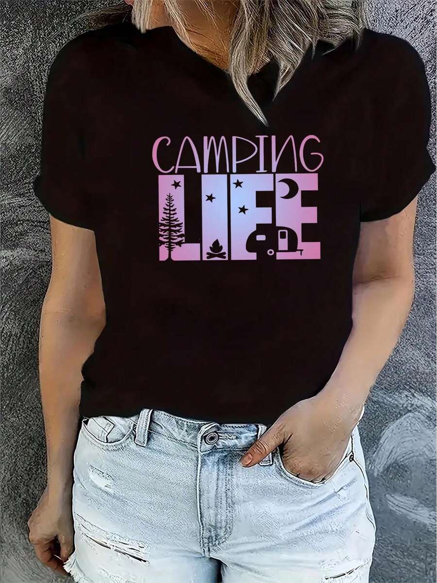 Dam-T-shirts - Svart - Visa 1