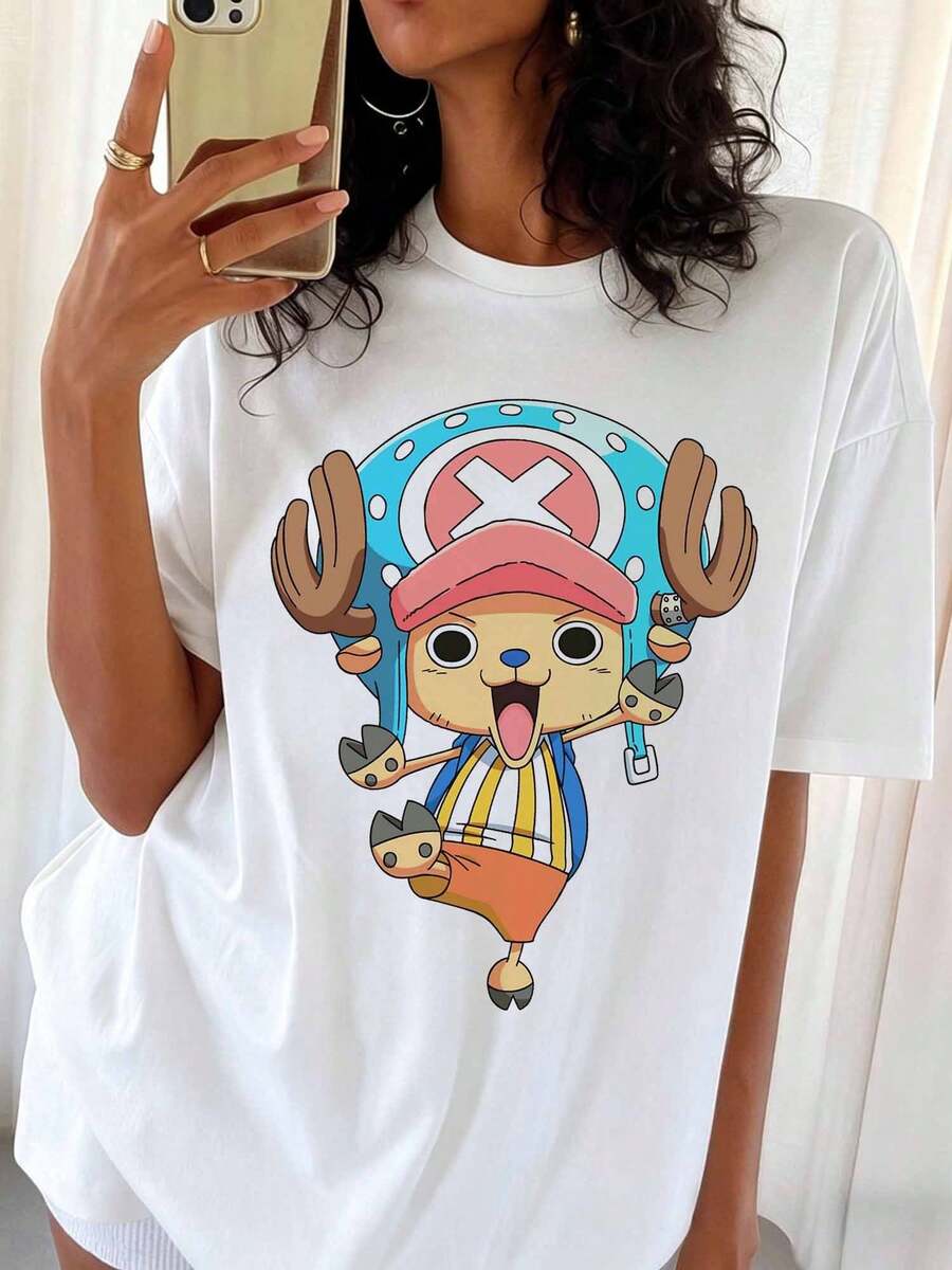 T-TonyS C-ChopperS Classic Jump T-Shirt, Graphic T-Shirt, Casual Top For Chopper Fans - White - View 1