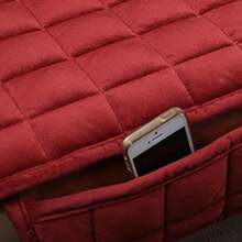 3pcs Car Seat Cushion Set, Rear Seat Cover With Pockets, Breathable Soft Comfortable Pad, Quilted Plaid Design, Suitable For All Seasons, Anti-Slip Wear-Resistant, Fit For Most SUVs, Sedans And Hatchbacks - Car Bottom Seat Cover - View 3