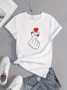 Camiseta Holgada con Estampado Gráfico Ideal para Atuendos Cotidianos y Celebraciones Navideñas Blusas Bonito 100% Cotton - Blanco - Ver 3