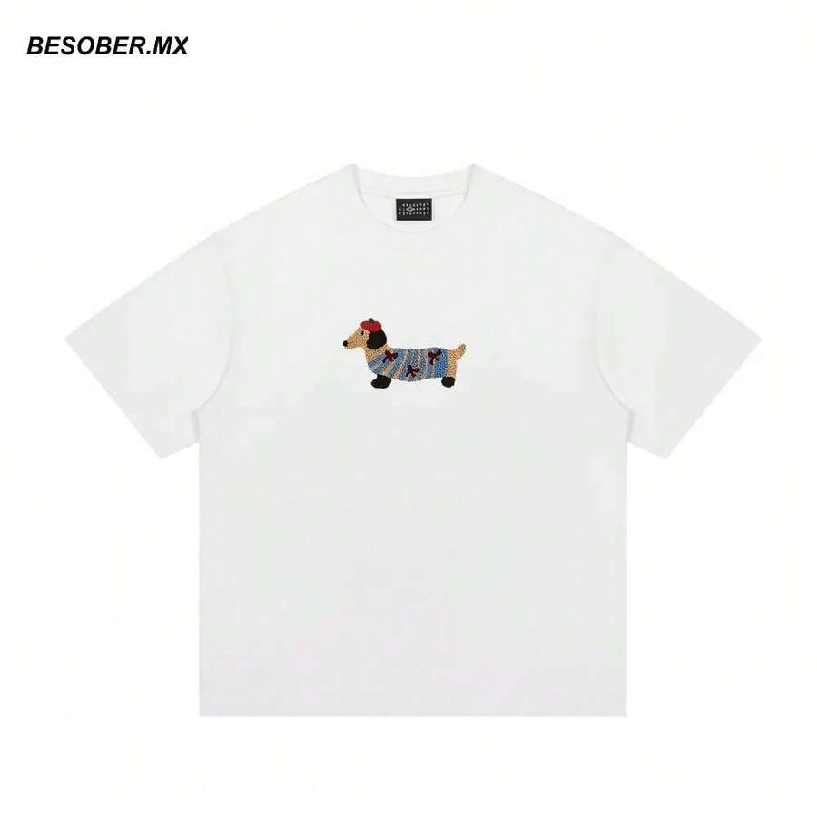 The Same Model For Men And Women Unisex Summer T-Shirt With Loose Style For Couples D0045 - Putih - View 1