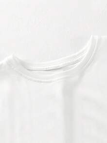 Women's Modern, Casual T-Shirt, Perfect For Parties And Lounging At Home, 100% Cotton, Loose Fit. Women's Summer Graphic T-Shirt - Casual And Versatile, Crew Neck And Short Sleeves, With A Heartbeat Line Print, Breathable Fabric, White, 100% Cotton. - 白色 - 查看 4