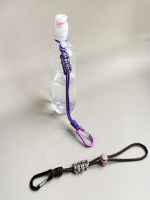 1pc Portable Water Bottle Hanging Strap, Backpack Keychain Accessory, Essential For Travel & Hiking, Water Bottle Clip, Keychain, Aluminum Alloy Hook, Hanging Strap, Camping Equipment - Multicolor - View 5