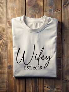 100% cotton Camisetas de pareja para hombres y mujeres, camisetas de combinación de pareja, camisetas para viajes de luna de miel, camisetas cortas para recién casados. - Blanco - Ver 1