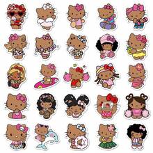 SANRIO 50张可爱卡通黑色Hello Kitty贴纸，可用于DIY装饰防水滑板、笔记本、涂鸦，是完美的派对礼物和粉丝节礼物。 - 彩色 - 查看 5