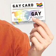 1/3/5/10pcs Gay Pride Lifetime Membership Cards, Double-Sided Rainbow Stripe Design Men's ID Cards, Non-Adhesive Rectangular Daily Carry And Pride Event Cards, Gay Gifts, Holiday Accessories, Popular Item, Smooth Surface, Essential For Holiday Crowds - B - View 10