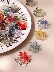 10/20/30pcs Gradient Ombre Daisy Flower Small Hair Clips, Minimalist Cute Bangs Clips, Random Color Hair Claw Hair Accessories - Multicolor - View 3