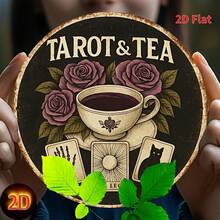2D Flat Design, 1-Piece Round Vintage Tea Metal Wall Decor Sign - 8x8inch Aluminum Decoration Featuring Roses, Teacups, And Symbol Patterns, Rustic Black Background, Suitable For Home, Cafe, Bar, Garden, Or Outdoor Spaces, Outdoor Wall Decoration| Mysterious Style Decoration| Durable Metal Sign, Metal Wall Art Decoration, Perfectly Suited For Room Decor, 2D Flat Design, Perfectly Suited For Room Decor WZUP - 1cp - 查看 4