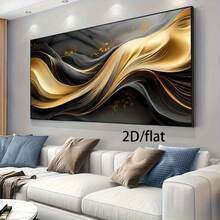 1pc Frameless Modern Golden Smooth Wavy Line Canvas Painting Art For Living Room Modern Canvas Poster For Bedroom And Living Room Decoration Paintings No Frame - 111 - View 4