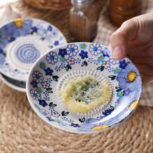 4pcs Ceramic Food Grinder, Daisy Garlic Press, Ginger Garlic Paste Maker, Vegetable Masher, Manual Grinder For Ginger, Garlic, Cheese And Vegetables, Suitable For Baby Food, Creative Design With Triangle Grinding Teeth For Quick Paste - Multicolor - View 4
