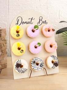1Pc Rustic Arch-Shaped Donut Bar Display Stand, DIY Wooden Donut Holder Board For Bridal Shower Birthday Party Dessert Table Supplies - Multicolor - View 7