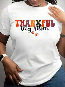 Camisetas de Mujer con Estampado de Huellas de Pata para Mamás de Perros Agradecidas, 100% Transpirables > Hermosas. - Blanco - Ver 1