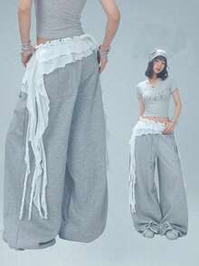 1pc New Fringe Waist Wrap Skirt, Street Dance Layered Tassel Waistband, Belly Dance Accessory, American Style Skirt Stage Performance, Suitable Nightclub, Disco, Party, Evening Dress Accessory, Versatile Flowing Hem - Váy trắng eo không đều - Xem 3