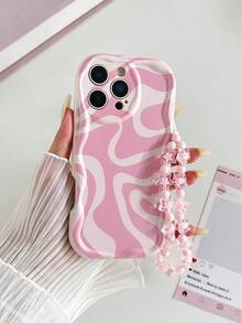 Ốp điện thoại hoạt hình vẽ tay, chất liệu kem, có dây đeo, tương thích với Apple, Series - Nhiều màu - Xem 2
