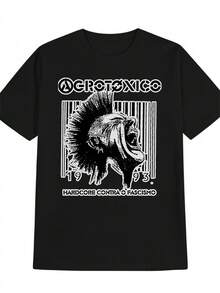 Camiseta Vintage de Estilo Hardcore Punk para Hombre - Diseño Retro ACROTOXICO 1989, Corte Holgado, Manga Corta, Cuello Redondo, Ideal para Uso Casual, Conciertos y Regalos para Fanáticos de la Música Retro. Una camiseta de manga corta adecuada para el hogar, uso diario, fiestas y viajes-perfecta como regalo para amigos o familiares. - Negro - Ver 1