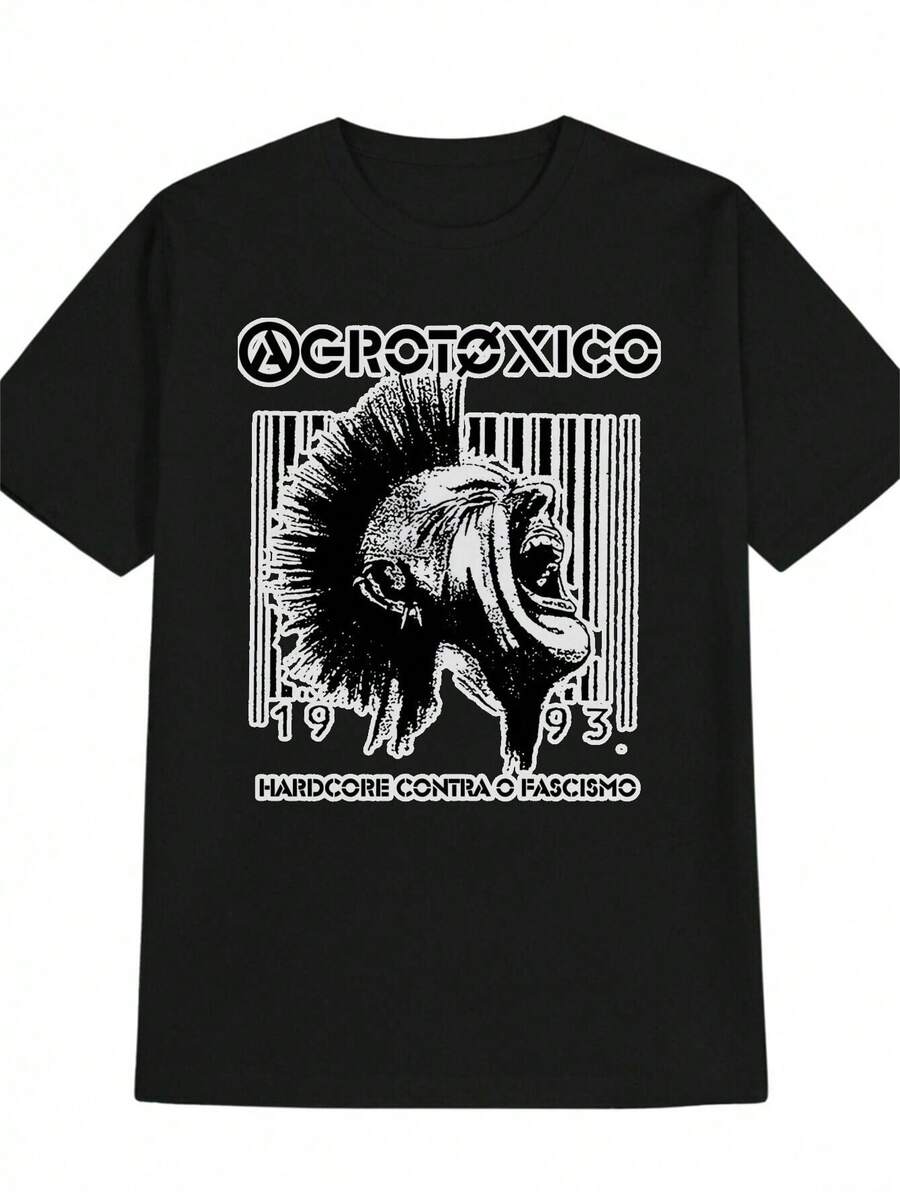 Camiseta Vintage de Estilo Hardcore Punk para Hombre - Diseño Retro ACROTOXICO 1989, Corte Holgado, Manga Corta, Cuello Redondo, Ideal para Uso Casual, Conciertos y Regalos para Fanáticos de la Música Retro. Una camiseta de manga corta adecuada para el hogar, uso diario, fiestas y viajes-perfecta como regalo para amigos o familiares. - Negro - Ver 1