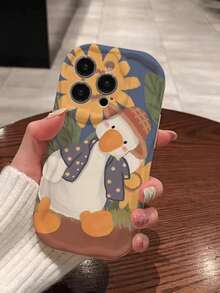 1 ốp lưng điện thoại bảo vệ toàn thân chống sốc hình hoa hướng dương và vịt cho iPhone 11/12/13/14/15/16/17/Pro Max - trắng - Xem 3