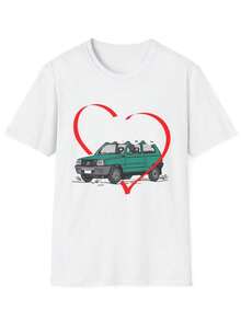 Panda Car T-Shirt, Designed For Italian Car Enthusiasts. Loose And Comfortable Fit. - Banc - View 6