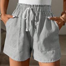 Women's Striped Elastic Waist Cotton Shorts With Pockets, Casual Summer Style Pure Cotton
100% Cotton - Multicolor - Ver 2
