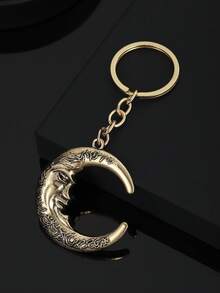 1pc Fashion European And American Personalized Hip-Hop New Creative Versatile Moon Charm Keychain, Suitable For Men, Couples, Car Keys, Bag Pendant Decoration - Multicolor - View 6