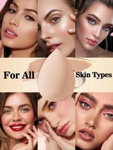 18 PIEZAS Juego de herramientas de maquillaje que incluye: 1 diadema + 2 correas para tazón de mano + 6 esponjas de maquillaje + 6 borlas de polvo triangulares + 3 esponjas de limpieza facial - Multicolor - Ver 7