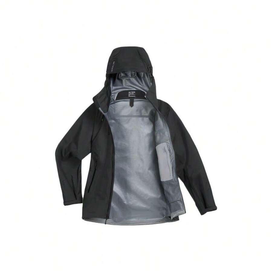 ARC'TERYX Beta SL Men's GORE-TEX Waterproof Jacket, Lightweight Breathable Hooded Hard Shell For Outdoor Hiking Trekking Camping Travel Commuting, Durable Windproof Packable Technical Rain Coat With Helmet-Compatible StormHood And RECCO Reflector - Black - View 1
